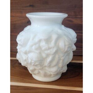 Vintage Milk Glass Rose Vase
